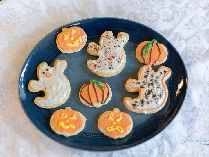 Halloween Sugar Cookies with Cream Cheese Frosting