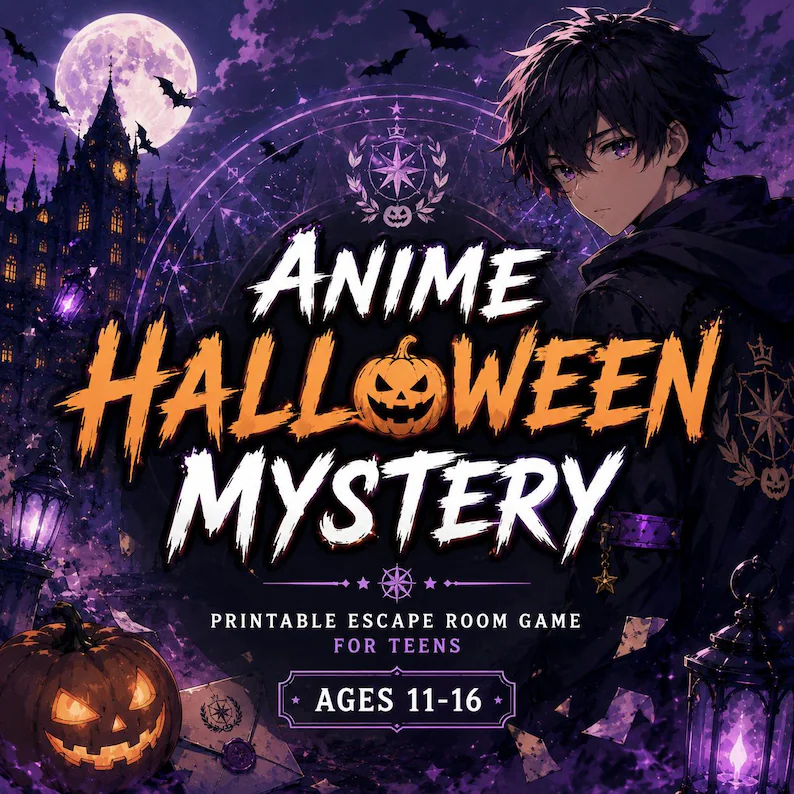 anime halloween mystery printable escape room etsty