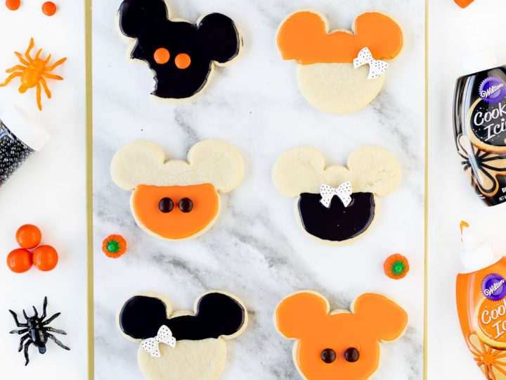 Orange and Black Mickey Halloween Cookies