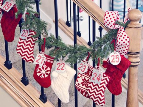 Christmas Stocking Garland Advent Calendar
