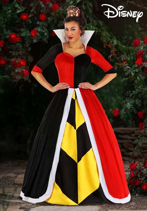 Deluxe Disney Queen of Hearts Costume Dress for Women - halloweencostumes.com